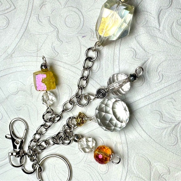 Glass Beaded Tassel Handbag Purse Accessory Dangle Charm Key Chain Handmade - Picture 8 of 16